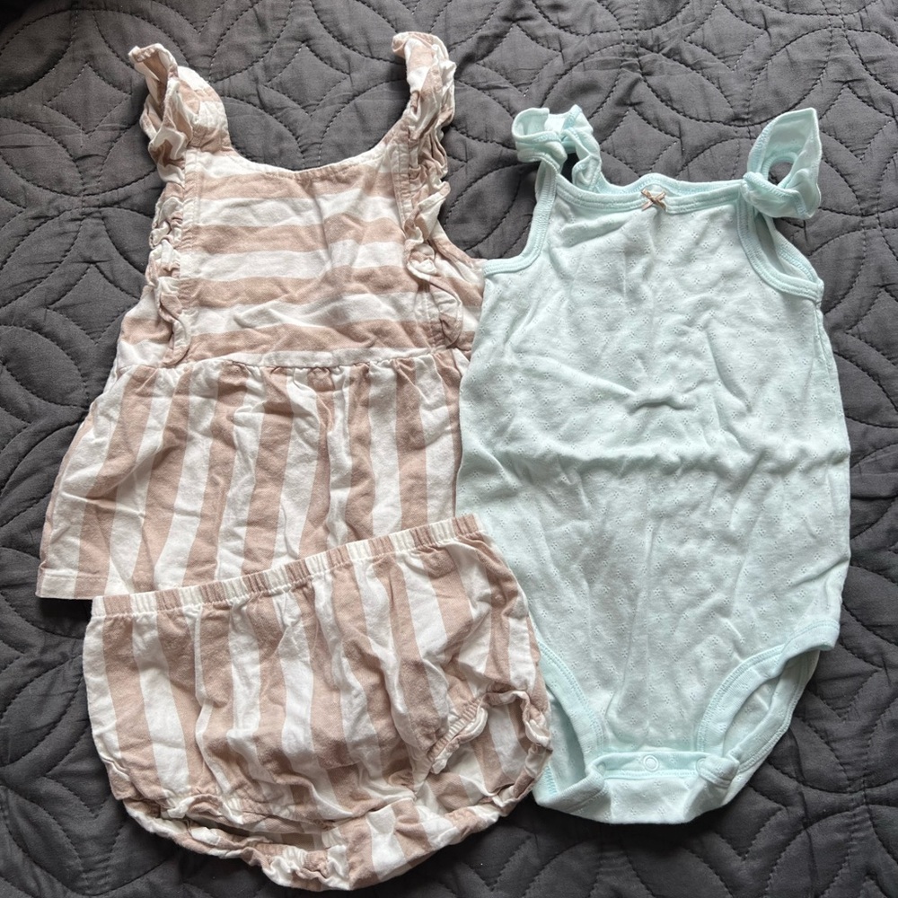 All cotton coordinating summer set size 24 months